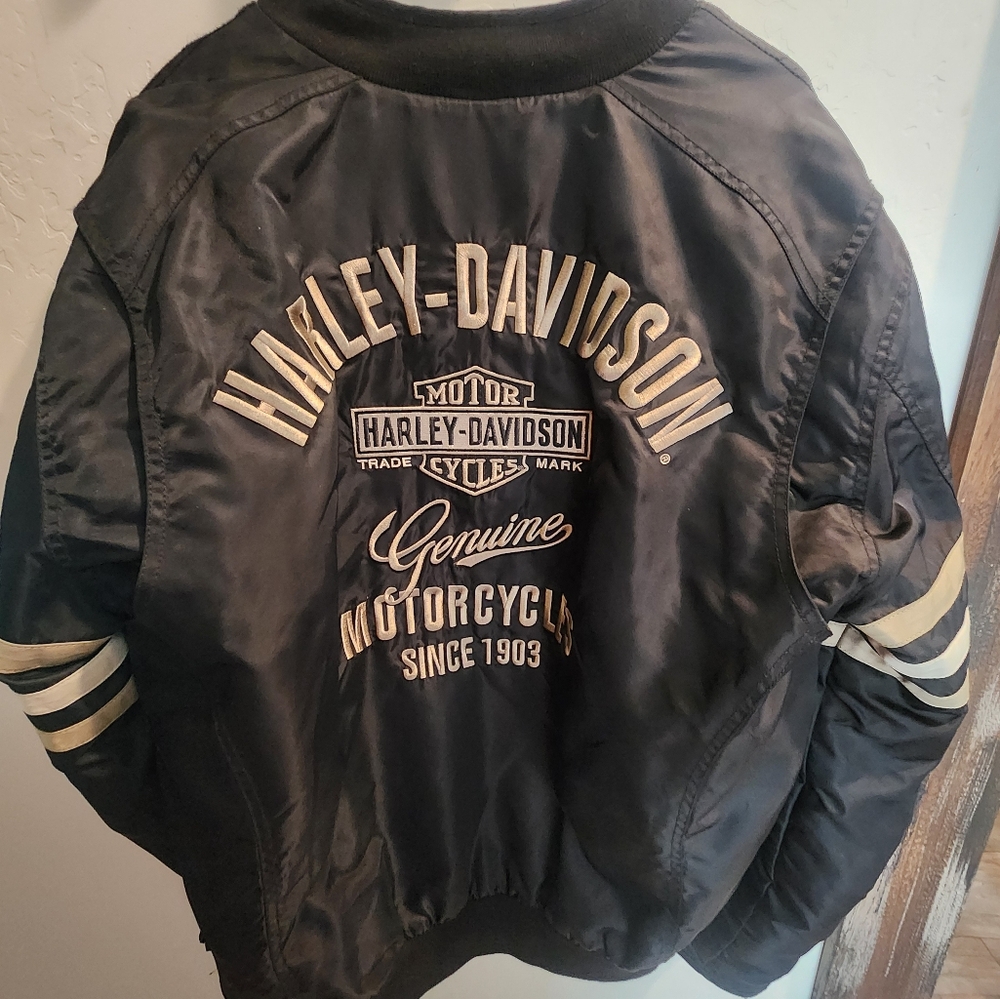 Authentic Harley-Davidson Black Mylon Water Proof Motorcycle Jacket